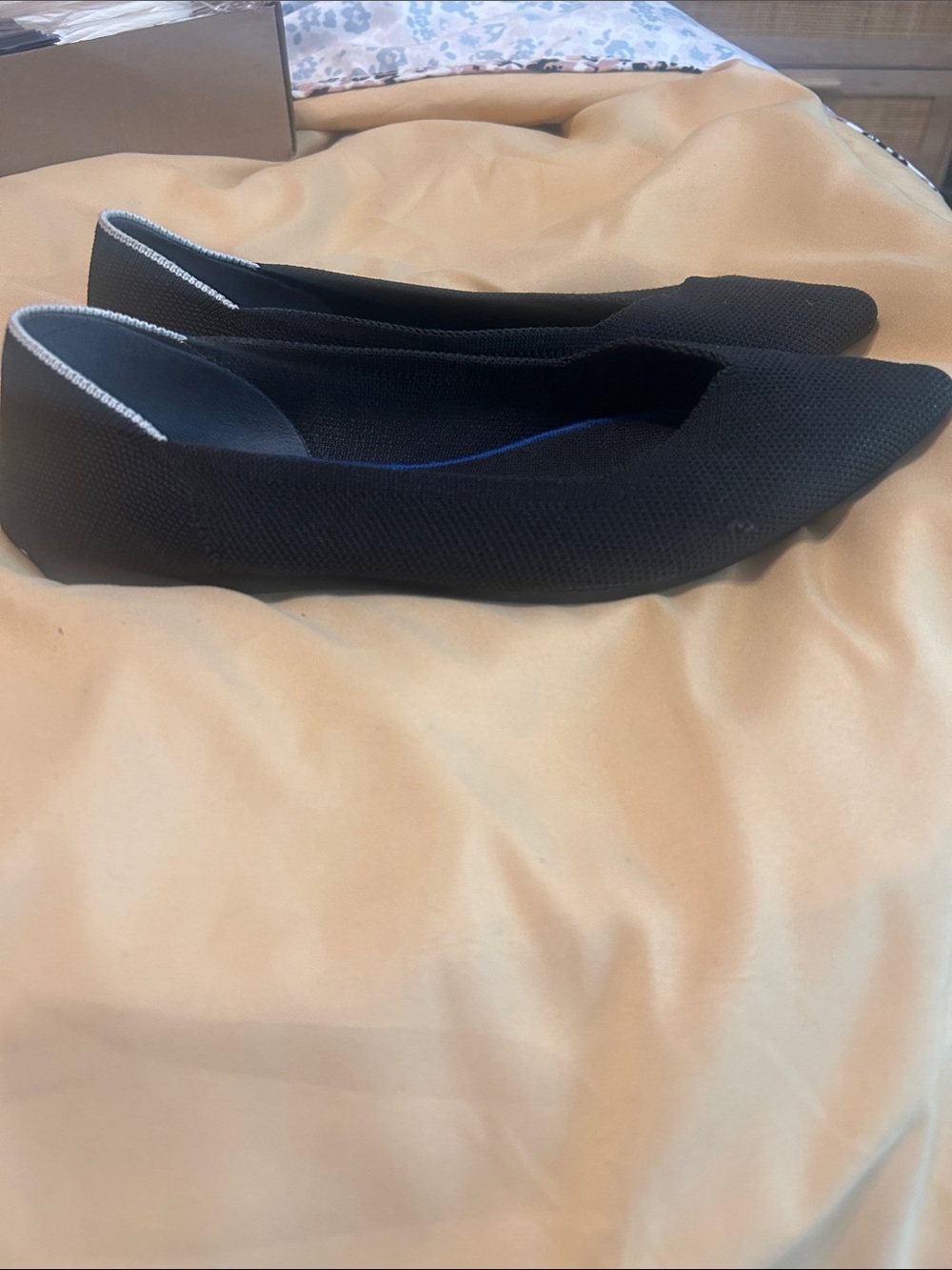 Rothy's Black Pointed Knit Ballet Flats - Picture 3 of 7